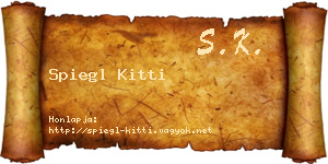 Spiegl Kitti névjegykártya